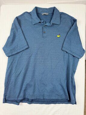 Bobby Jones Augusta National Polo Shirt Blue Made in Italy Cotton Golf Men's